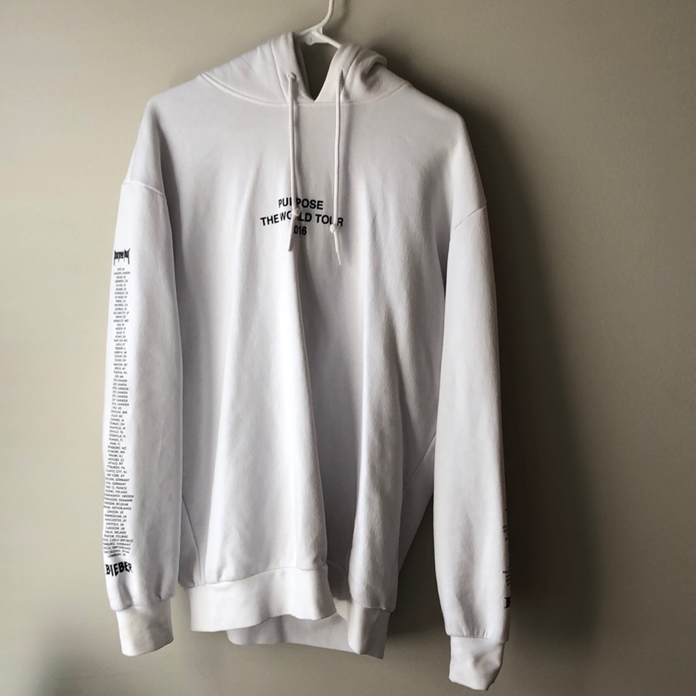 H&M Justin Bieber Purpose Tour Merch White Hoodie